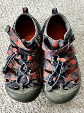 Keen Kids Navy and Red Striped Water Sandals